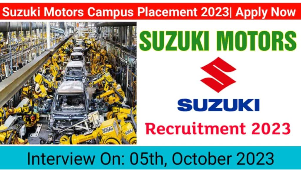 Suzuki Motors Letest Jobs 2023