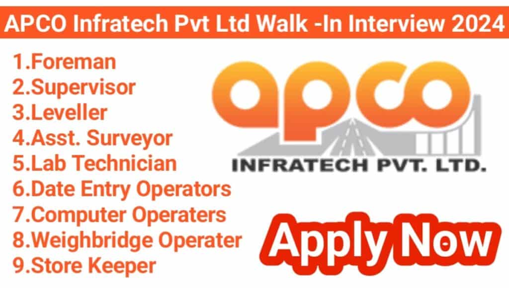 APCO Infratech Pvt Ltd Recruitment 2024