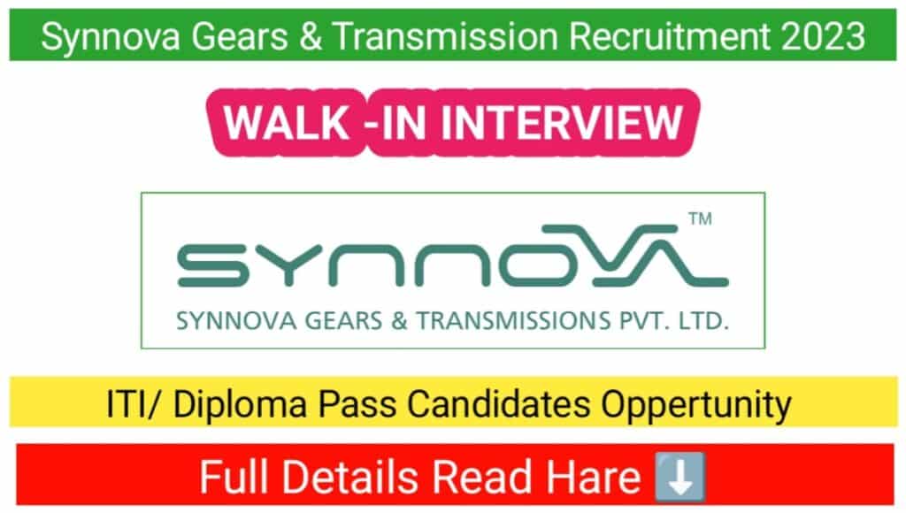 Synnova Gears Job Vacancy