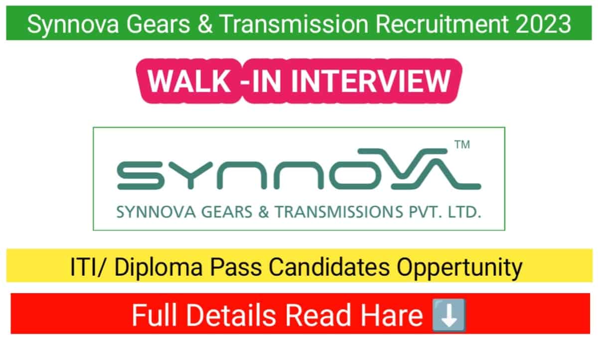 Synnova Gears Job Vacancy